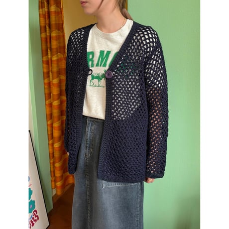 navy knit cardigan