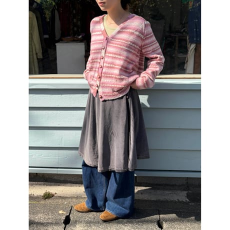 gray velour midi skirt