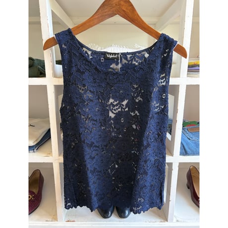navy all lace tank top