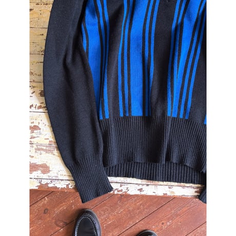 blue stripe knit tops