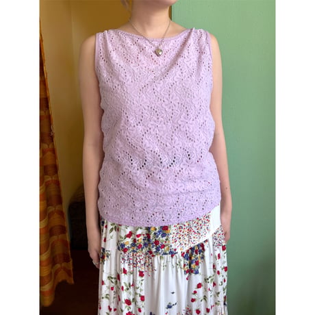 made in UK lavender all lace tops