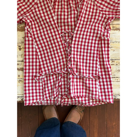 gingham check blouse