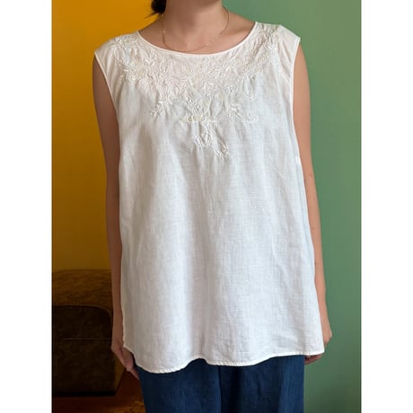 linen sleeveless tops