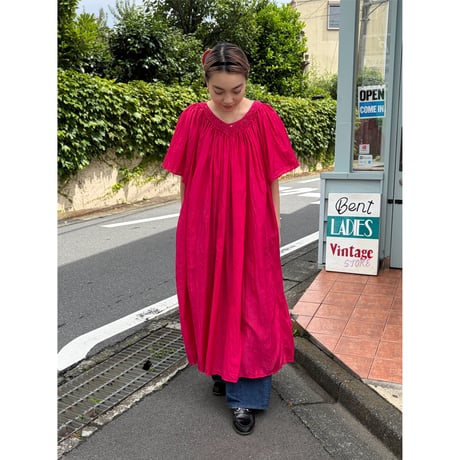 fuchsia pink crochet dress