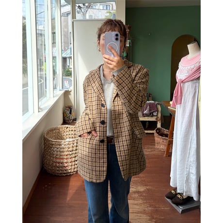 check pattern jacket