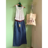 denim long  skirt