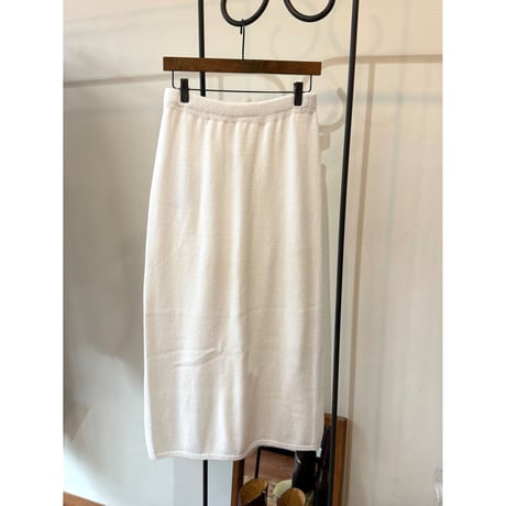 made in USA white  knit pencil skirt
