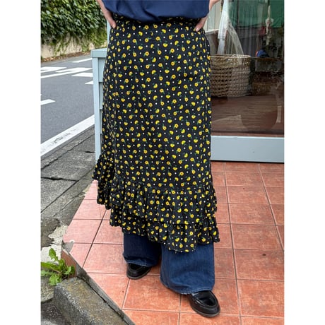 floral design wrap skirt