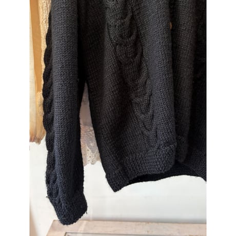 black knit cardigan