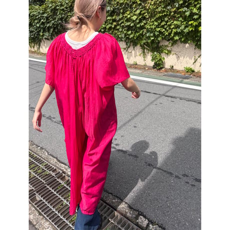 fuchsia pink crochet dress