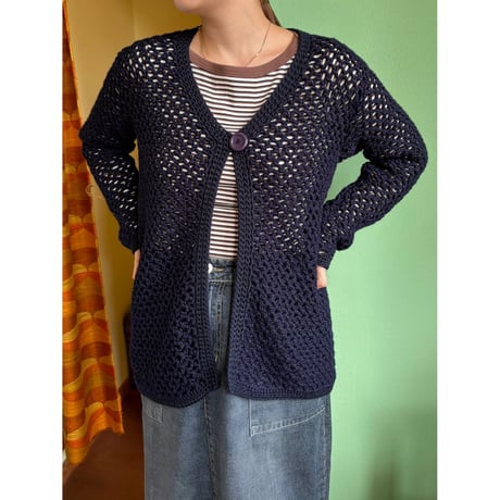 navy knit cardigan
