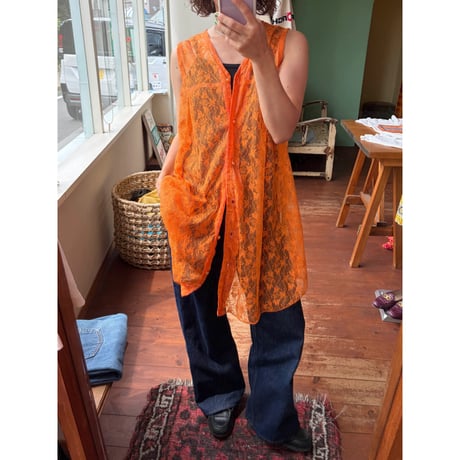 orange all lace tops