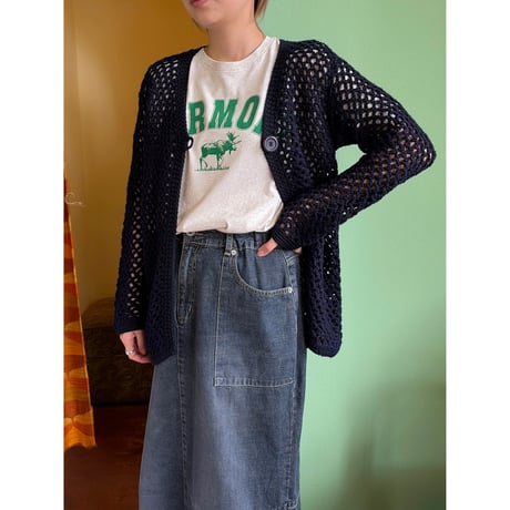 navy knit cardigan