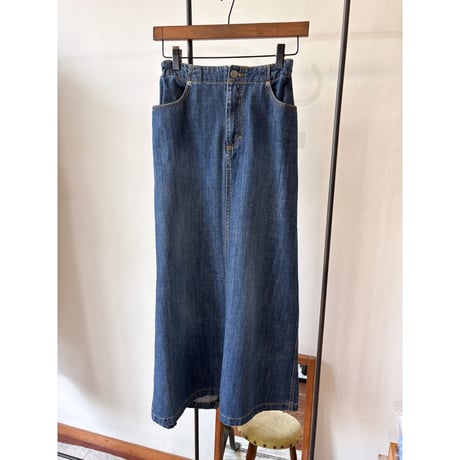 denim long skirt