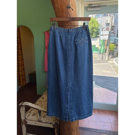 denim long  skirt