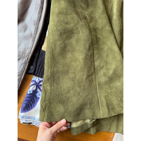 【ご成約済み２点】low west suède midi skirt/ice blue cardigan