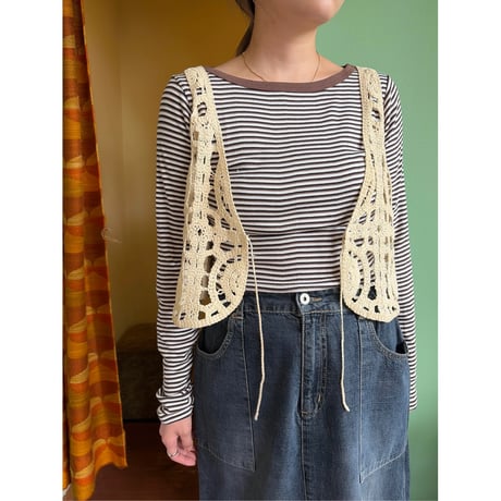 crochet open vest