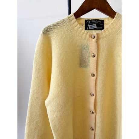 wool lemon yellow knit cardigan