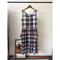 made in India check pattern sleeve less dress