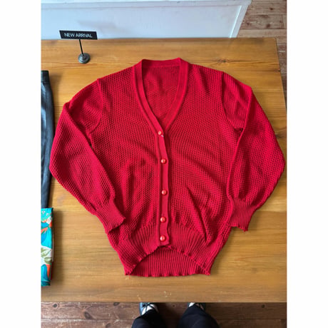 red cardigan