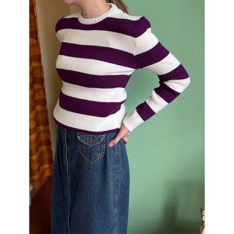 purple border sweater