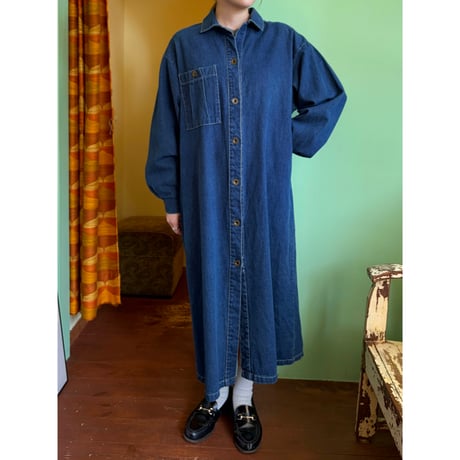made in USA denim long dress