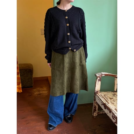 black knit cardigan