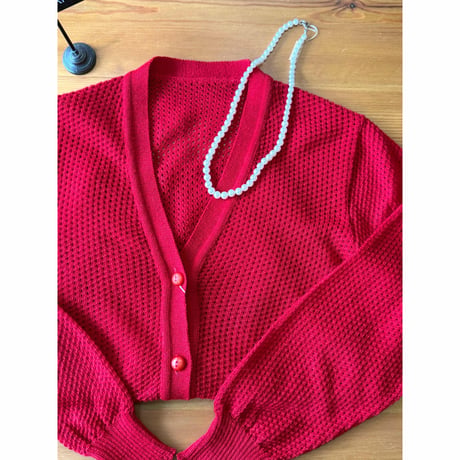 red cardigan