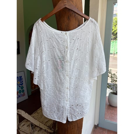 made in Italy cutwork lace blouse