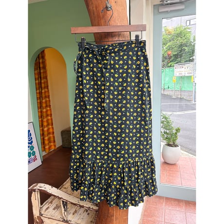 floral design wrap skirt