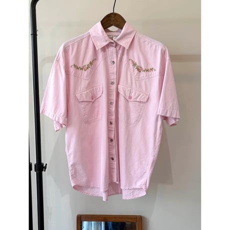 floral embroidery s/s shirt