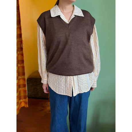 brown knit vest