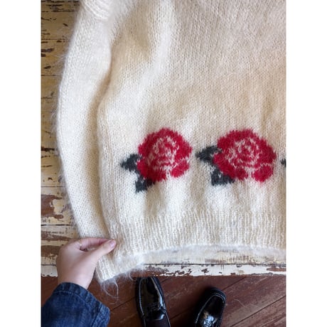 【ご成約済み】flower pattern mohair sweater