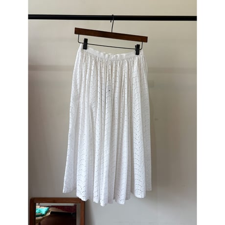 cutwork design midi skirt