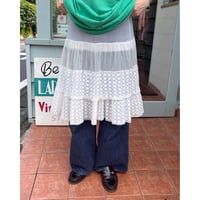 see-through lace midi skirt