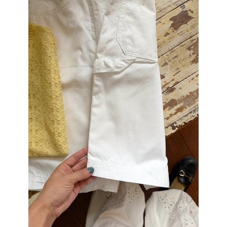 white painter half pants