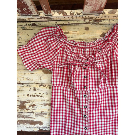 gingham check blouse