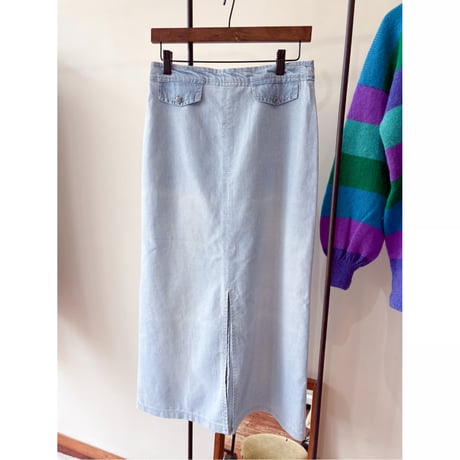 denim long skirt