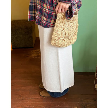 made in USA white  knit pencil skirt