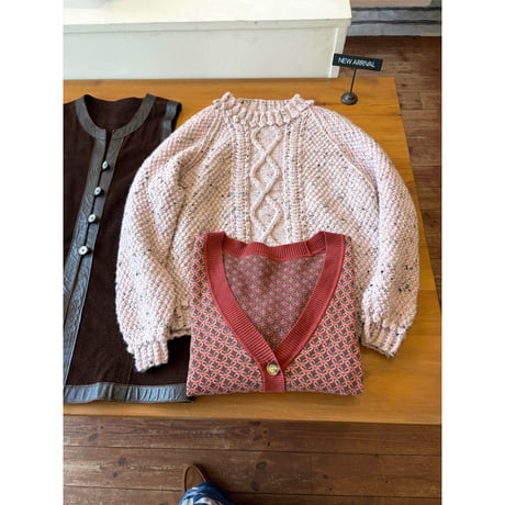 melange cable sweater