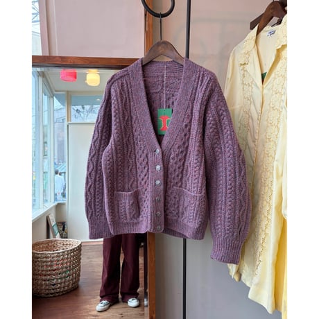 purple melange Tyrolean cardigan