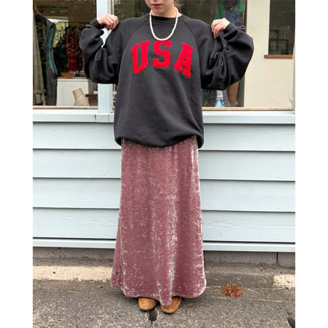 velour long skirt