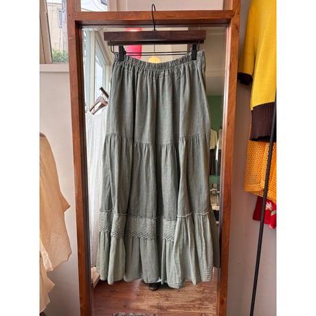 made in Italy dusty green tired skirt