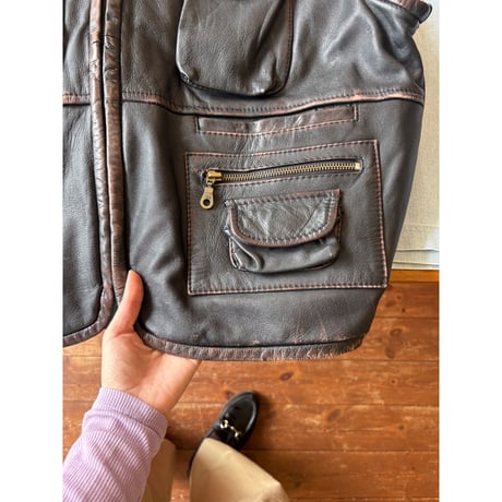 design leather vest