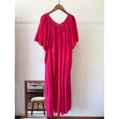 fuchsia pink crochet dress