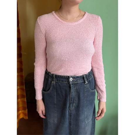 baby pink knit tops