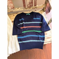 border knit s/s tops
