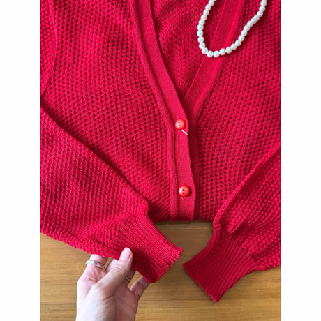 red cardigan