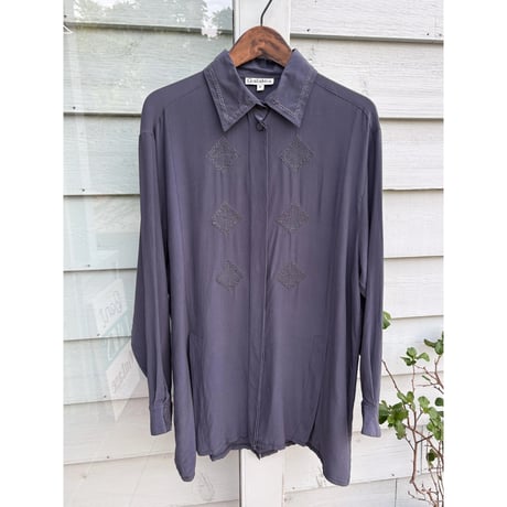 embroidery silk shirt