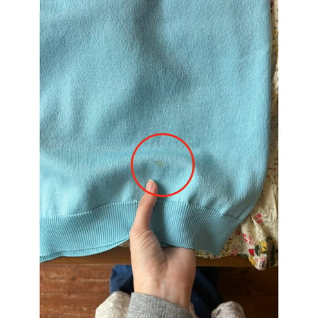 ice blue knit polo shirt